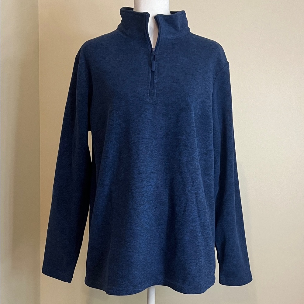 NWT Women’s Cozy Blue Quarter-Zip Pullover Size L